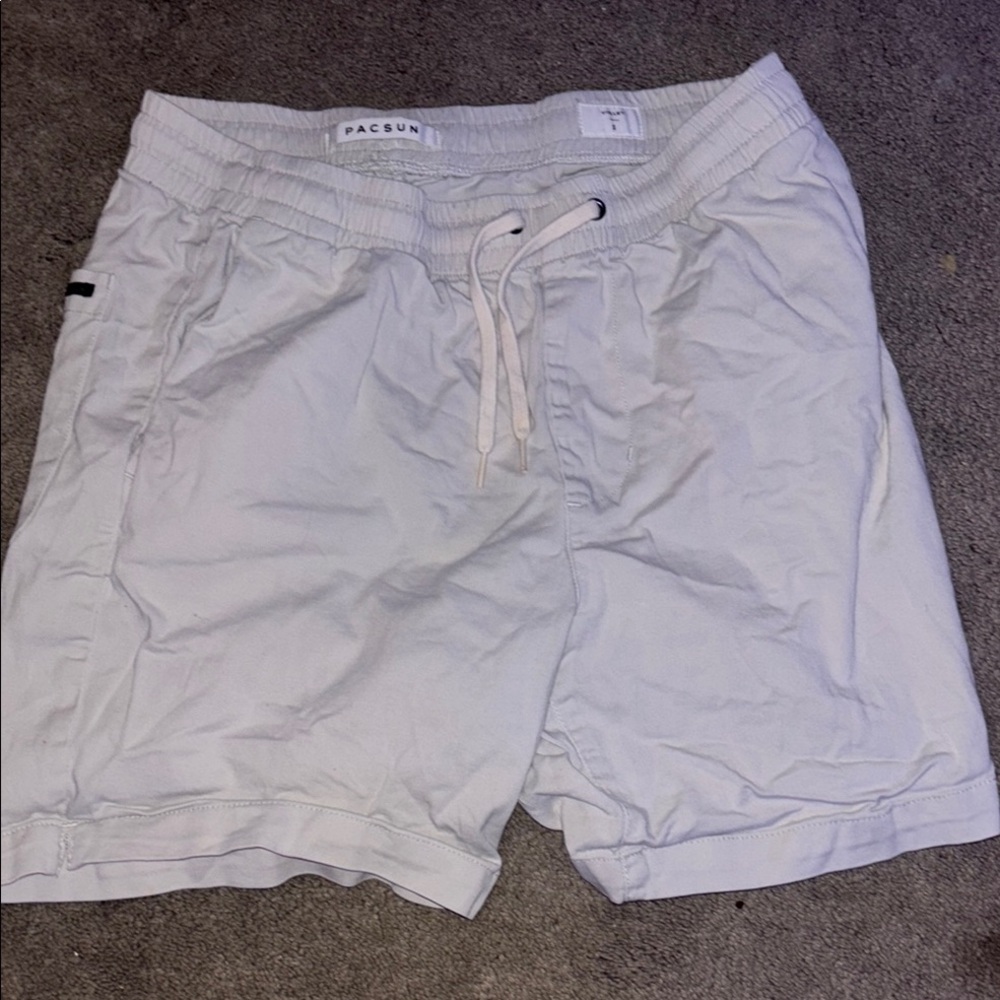 PacSun White Athletic Shorts with Drawstring Waistband